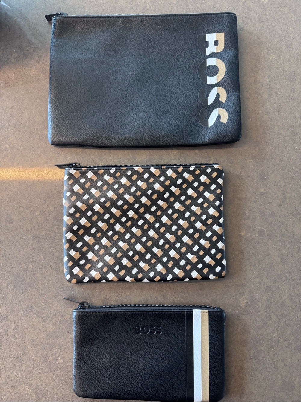Hugo Boss - Pack of 3 Leather Pouches